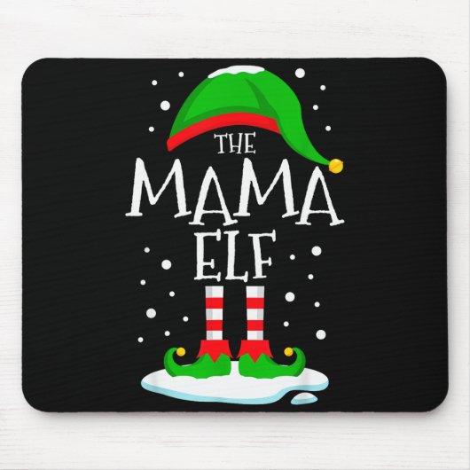 The Mama Elf Christmas Family Matching Xmas Mom Gr Mousepad (Vorne)