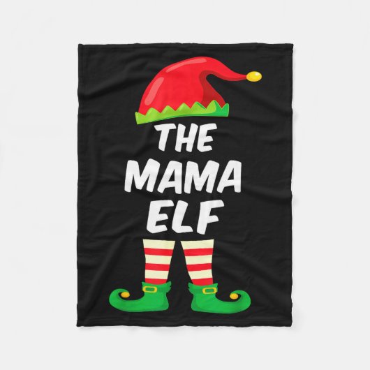 The Mama Elf Family Matching Funny Christmas Costu Fleecedecke (Vorderseite)