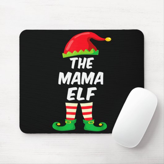 The Mama Elf Family Matching Funny Christmas Costu Mousepad (Mit Mouse)