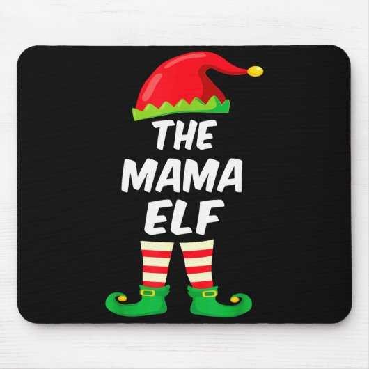 The Mama Elf Family Matching Funny Christmas Costu Mousepad (Vorne)