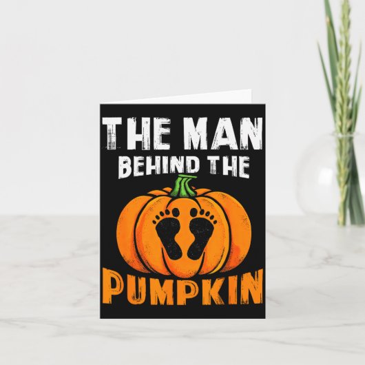 The-man Behind The Pumpkin Halloween Dad To Be Bab Karte (Vorderseite)