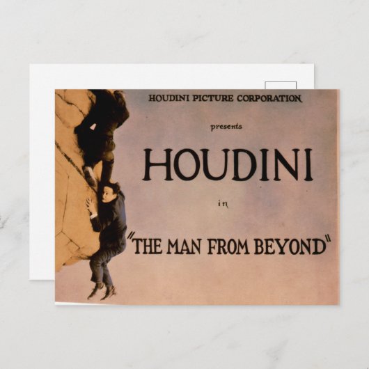 The Man from Beyond (Houdini-Film, 1922) Postkarte (Vorne/Hinten)