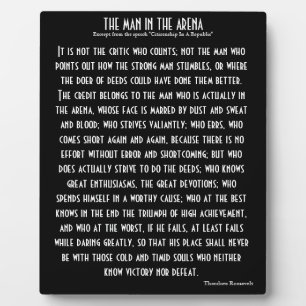 'The Man In The Arena' Plaque Fotoplatte