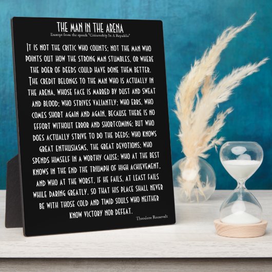 'The Man In The Arena' Plaque Fotoplatte (Seite)