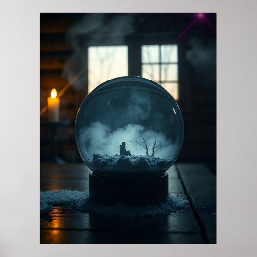 The Man in the Globe – Mystical Surreal Wall Tapes Poster (Vorne)