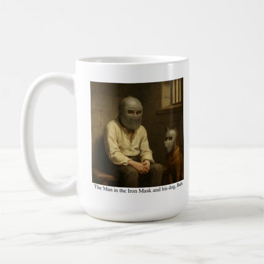 The Man in the Iron Mask and his dog, Bob. Kaffeetasse (Links)
