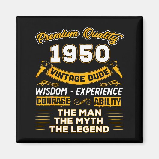 The Man Myth Legend 1950 75th Birthday Gift 75 Yea Magnet (Vorne)
