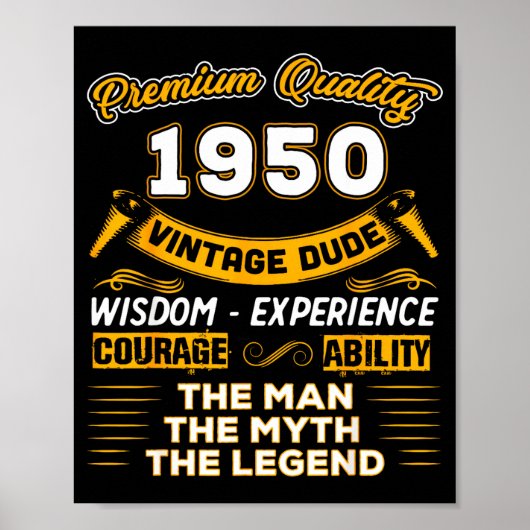 The Man Myth Legend 1950 75th Birthday Gift 75 Yea Poster (Vorne)