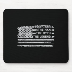 The Man Myth Legend Vathers Day American Flag Mousepad