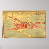 The Man of Commerce Map of United Staaten (1889) Poster (Vorne)