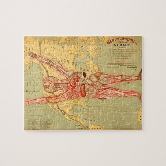 The Man of Commerce Map of United Staaten (1889) Puzzle (Horizontal)