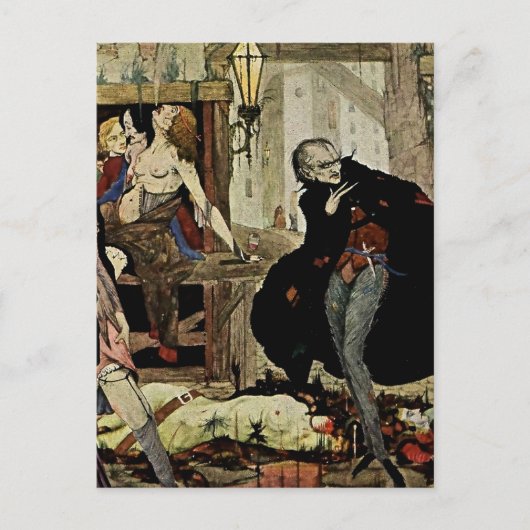 “The Man of the Crowd” by Harry Clarke Postkarte (Vorderseite)