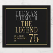 The Man The Myth The Legend 75th Birthday Schaumweinetikett (Einzelnes Label)