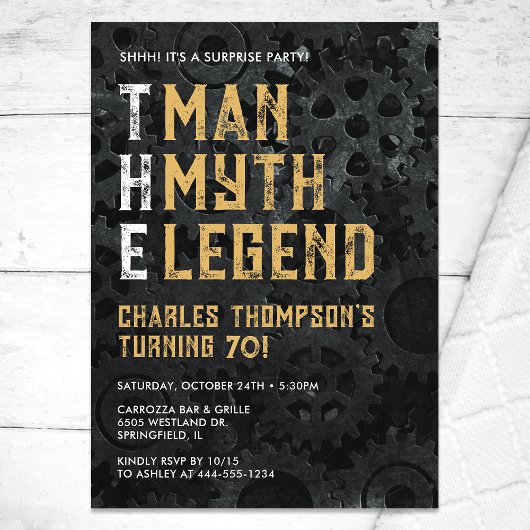 The Man The Myth The Legend Surprise 70th Birthday Einladung