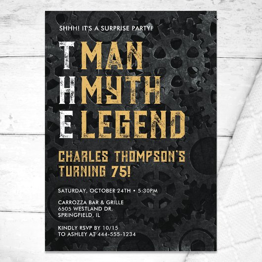 The Man The Myth The Legend Surprise 75th Birthday Einladung