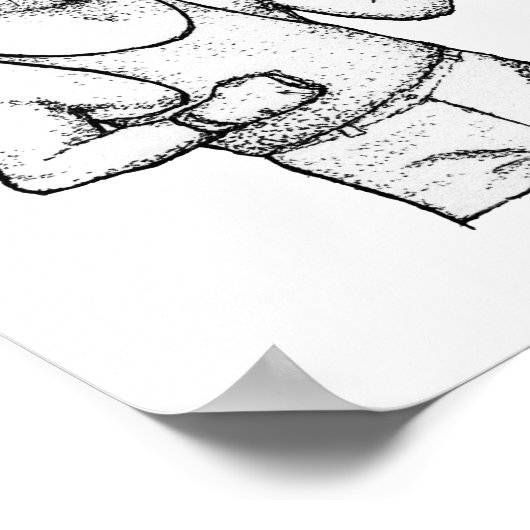 The Manassa Mauler: Hand-Drawn Jack Dempsey Print Poster (Ecke)