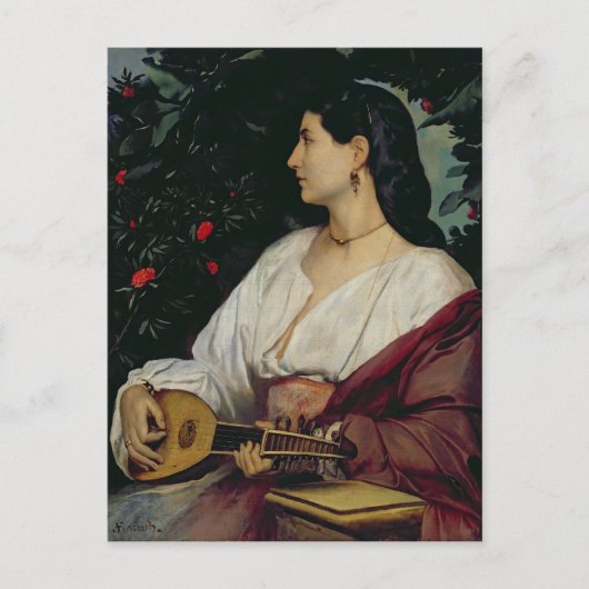 The Mandolin Player, 1865 Postkarte (Vorderseite)