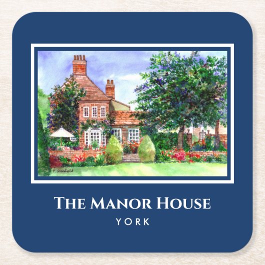 The Manor House York England Country Garden Rechteckiger Pappuntersetzer (Vorderseite)