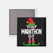 The Marathon Elf Family Christmas Pajama Party Magnet (Vorderseite/Rückseite)
