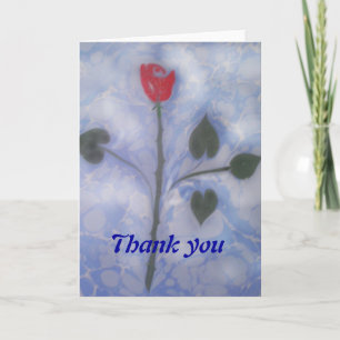 The marbling of art red rose thank you card dankeskarte