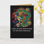 The-Mardi Gras Dragon V-2 Karte (Gelbe Blume)