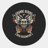 The Marisa Butterfly Skull Change Begin With Disco Runder Aufkleber (Vorderseite)