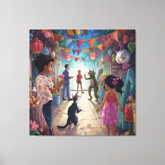 The Market Between Worlds Leinwanddruck (Vorderseite)