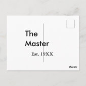 The Master boss name est year date man king title Postkarte (Rückseite)