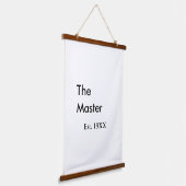 The Master boss name est year date man king title Wandteppich Mit Holzrahmen (Gewinkelt)