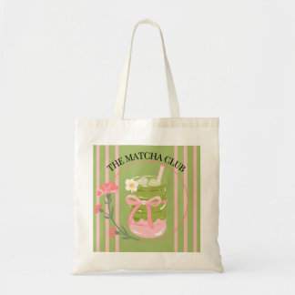 "The Matcha Club" Ästhetik-Canvas-Tasche - Pink Tragetasche