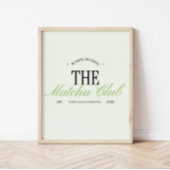 'The Matcha Club' Green Retro Script Poster