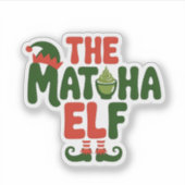 The Matcha Elf Funny Christmas Matcha Drink Aufkleber (Vorderseite)