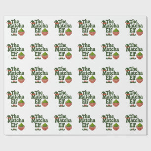 The Matcha Elf Funny Christmas Matcha Drink Liebha Geschenkpapier