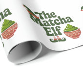 The Matcha Elf Funny Christmas Matcha Drink Liebha Geschenkpapier (Rolleneckpunkt)