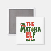 The Matcha Elf Funny Christmas Matcha Drink Magnet (Vorderseite/Rückseite)