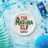 The Matcha Elf Funny Christmas Matcha Drink Pappteller (Party)