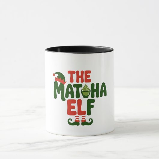 The Matcha Elf Funny Christmas Matcha Drink Tasse (Zentrum)