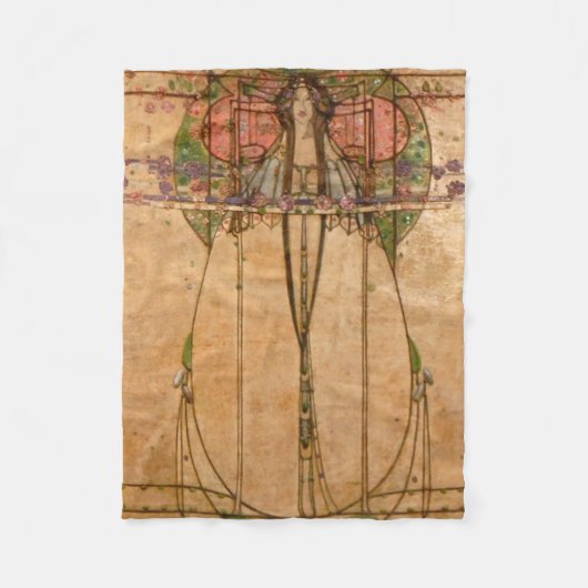 The May Queen - Margaret Macdonald Mackintosh Fleecedecke (Vorderseite)