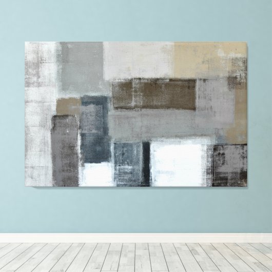 'The Maze' Neutral Abstrakt Art Canvas drucken Leinwanddruck (Insitu (Holzboden))