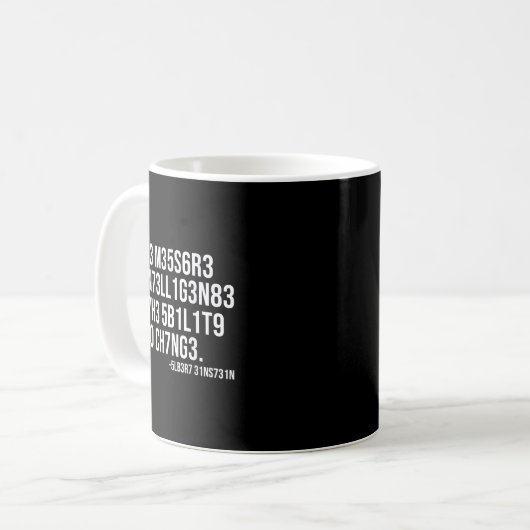 The Measure Of Intelligence Coded Motivational Sci Kaffeetasse (Vorderseite Links)
