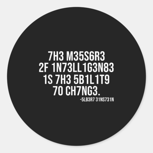 The Measure Of Intelligence Coded Motivational Sci Runder Aufkleber (Vorderseite)