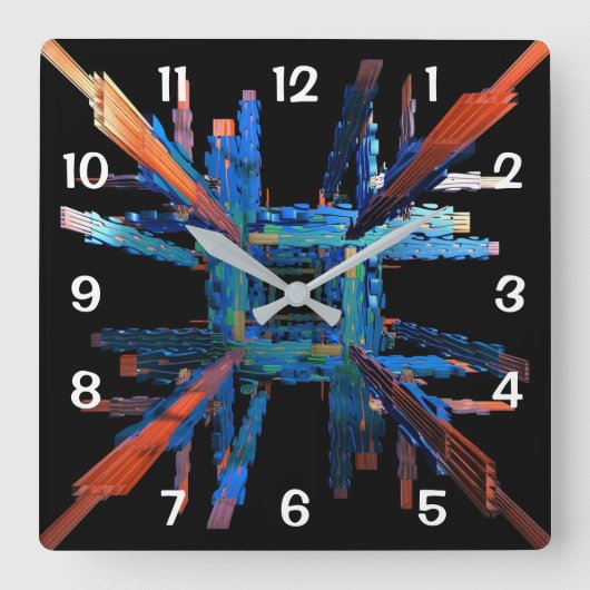 The Mechanics of It All Clock Quadratische Wanduhr (Vorderseite)