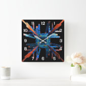 The Mechanics of It All Clock Quadratische Wanduhr (Zuhause)