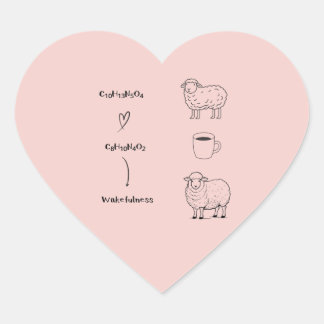 The Mechanism of Wakefulness (Coffee & Sheep) Herz-Aufkleber