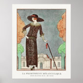 The Melancholy Walker von George Barbier Poster (Vorne)
