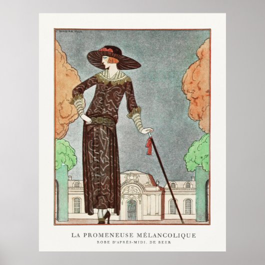 The Melancholy Walker von George Barbier Poster (Vorne)
