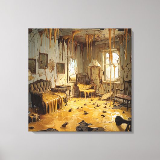 The Melting Room — Gothic Surreal Canvas Art Leinwanddruck (Vorderseite)