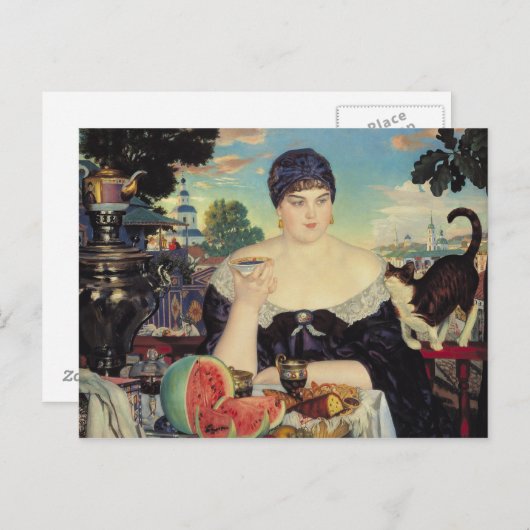 The Merchant's Ehefrau at Tea, 1918 Postkarte (Vorne/Hinten)