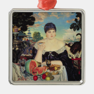 The Merchant's Ehefrau at Tea, 1918 Silbernes Ornament