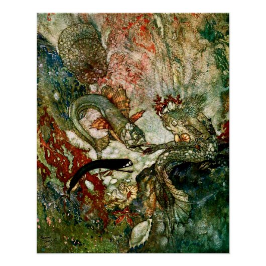 "The Mermaid King" von Edmund Dulac Poster (Vorderseite)
